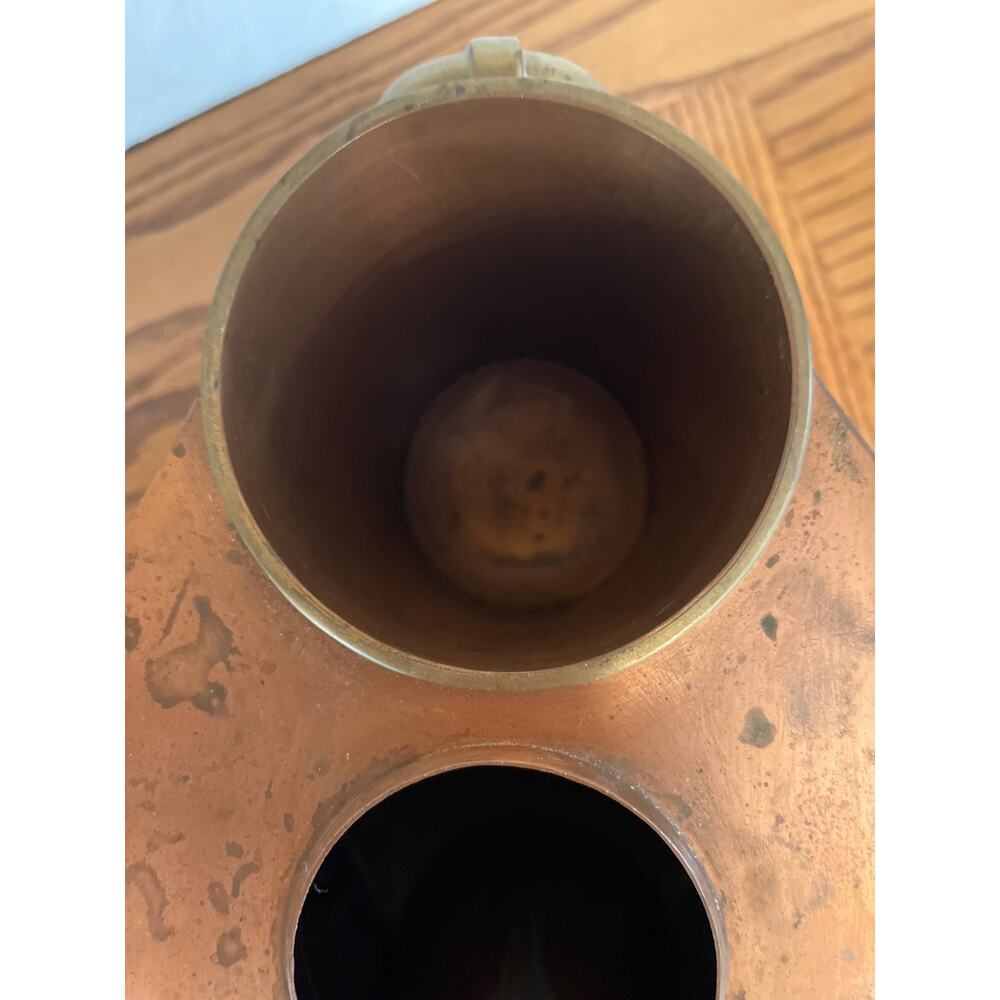 Vintage Art Deco-Style Copper & Brass Wine cooler Bucket by Global Views. - Picture 7 of 8